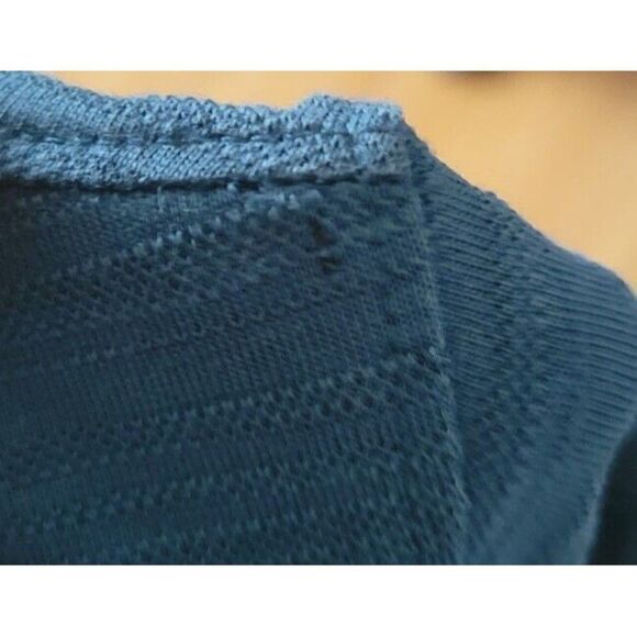 John Varvatos Golf Polo Shirt Teal Blue Textured Knit Short Sleeve Cotton L - Picture 7 of 8